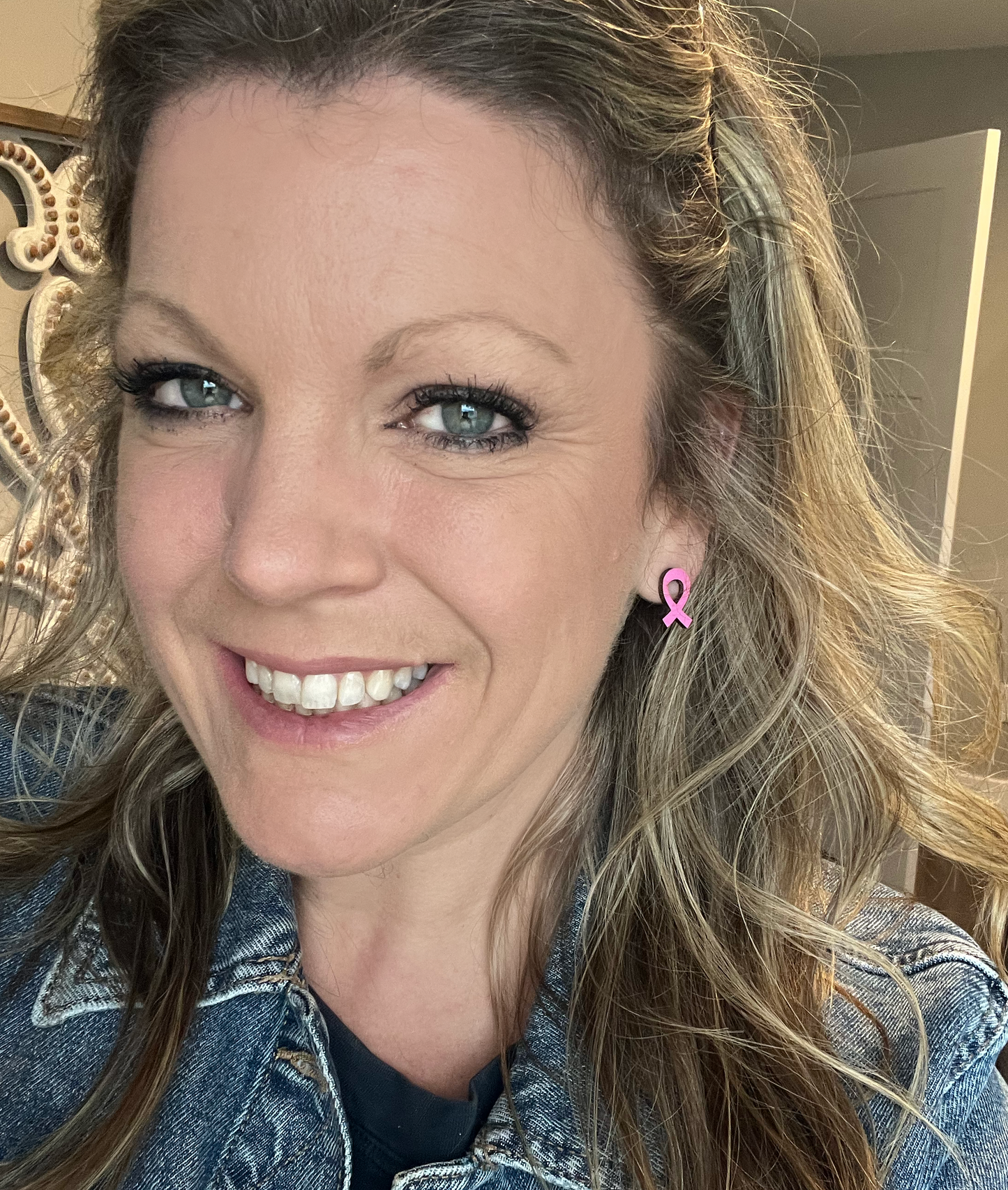 Pink Ribbon Earrings