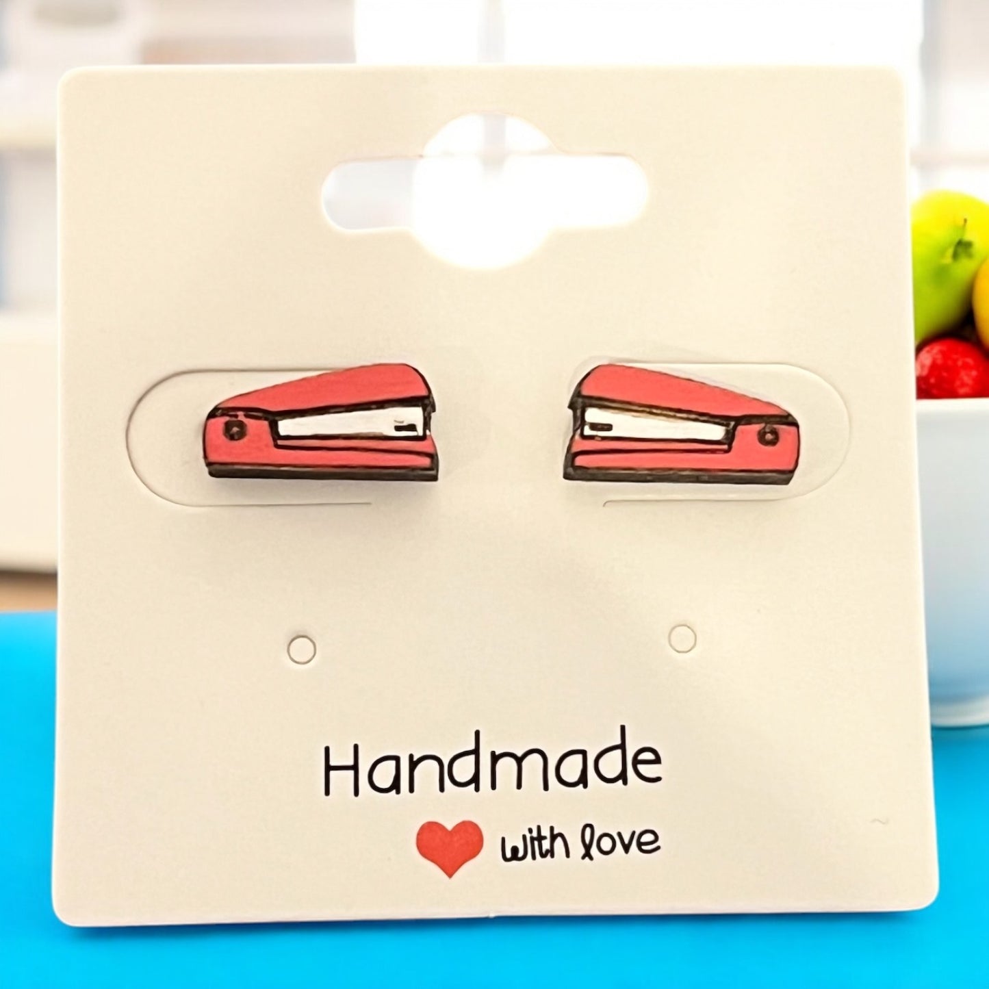 Stapler earring studs
