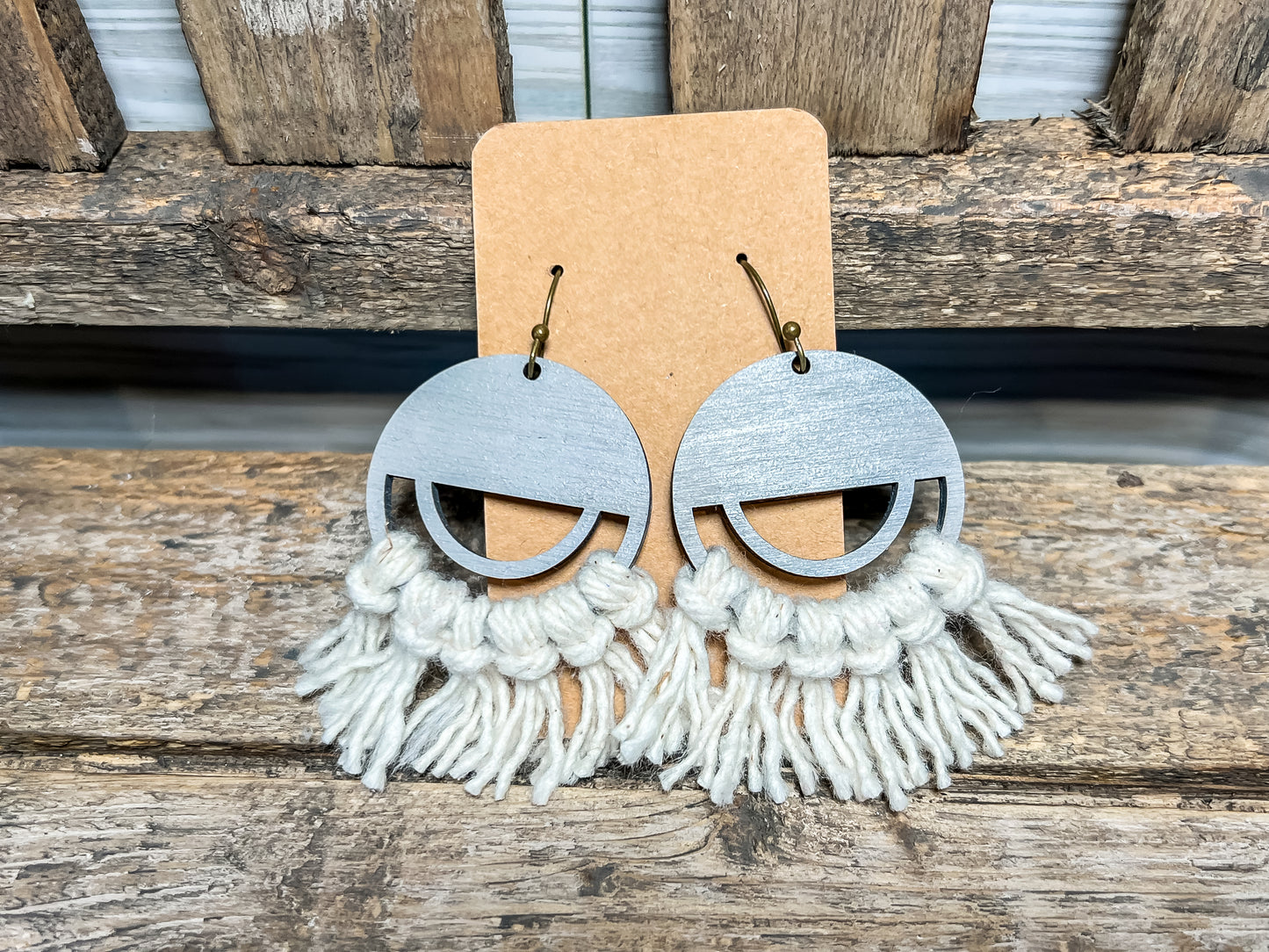 Camo Green Macrame Dangles