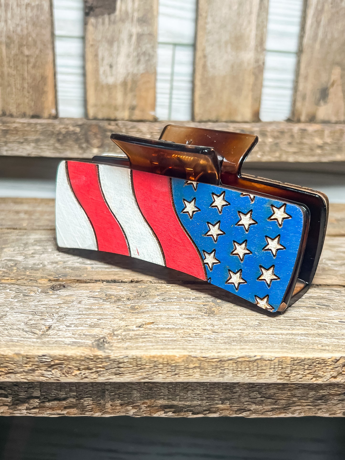 American Flag Hair Clip