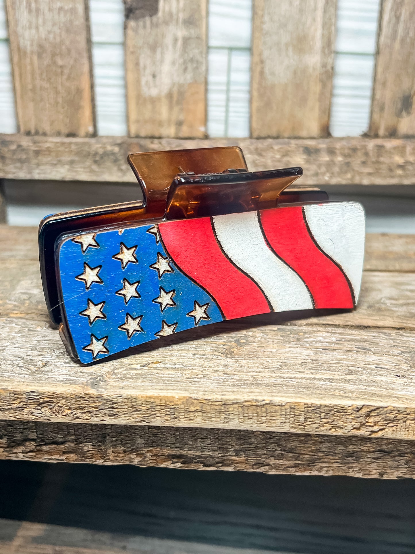 American Flag Hair Clip