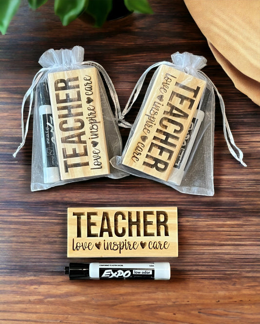 Teacher Appreciation - Whiteboard Eraser - with Dry Erase Marker Set