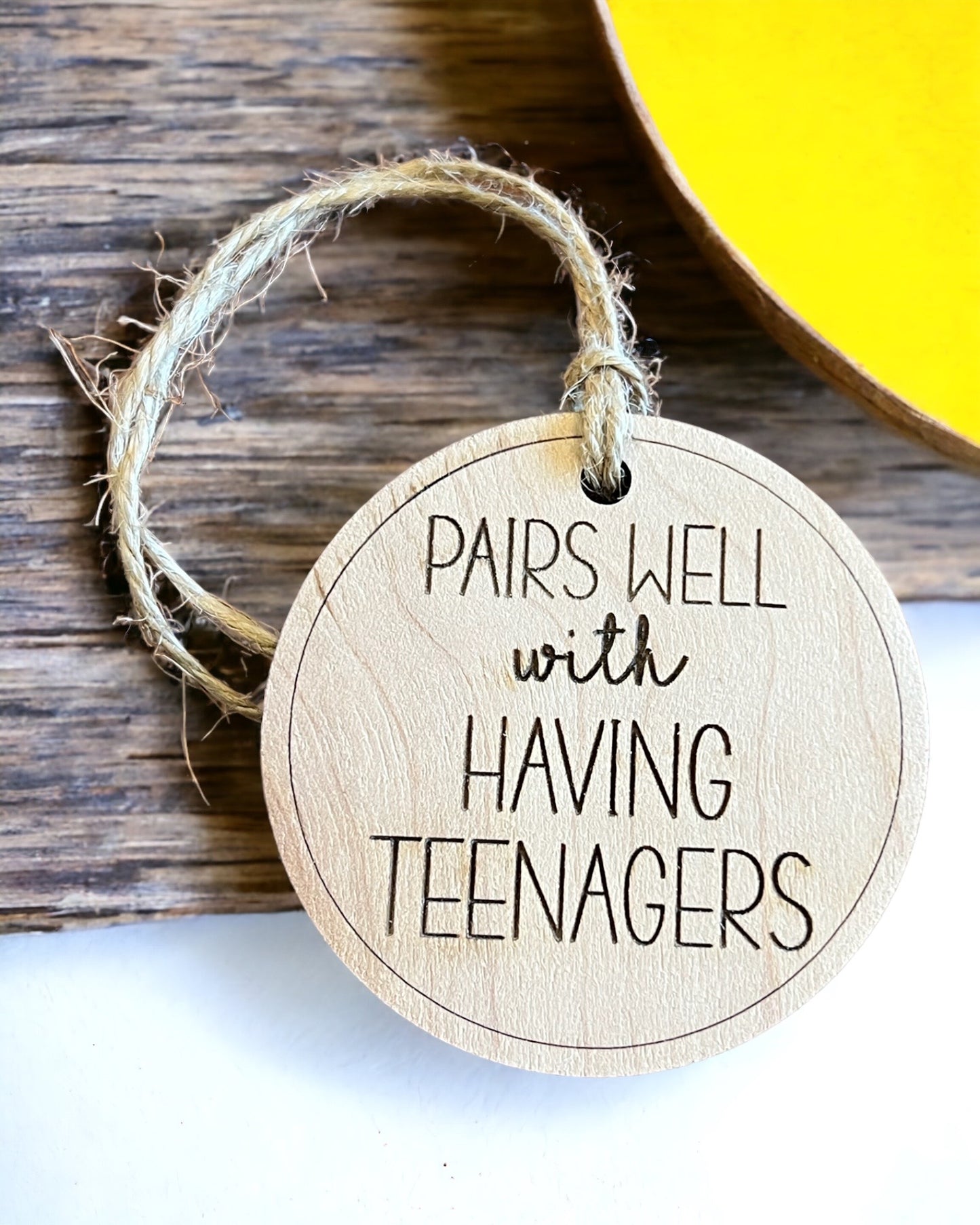 Pairs Well with Having Teenagers | Wine Bottle Tag | Funny Wine Tags