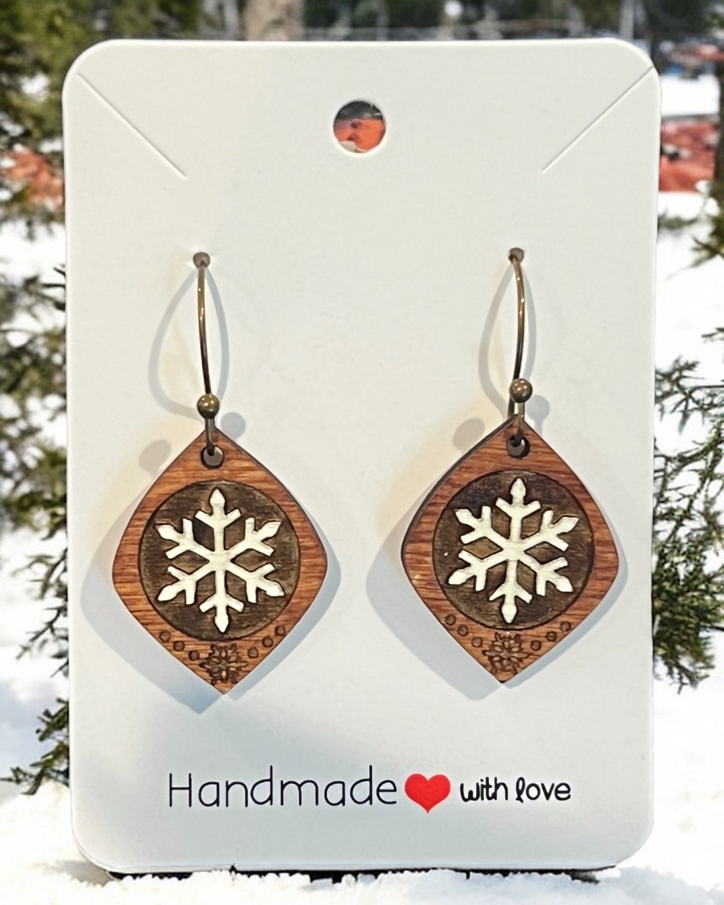 Snowflake Dangles - Hand painted
