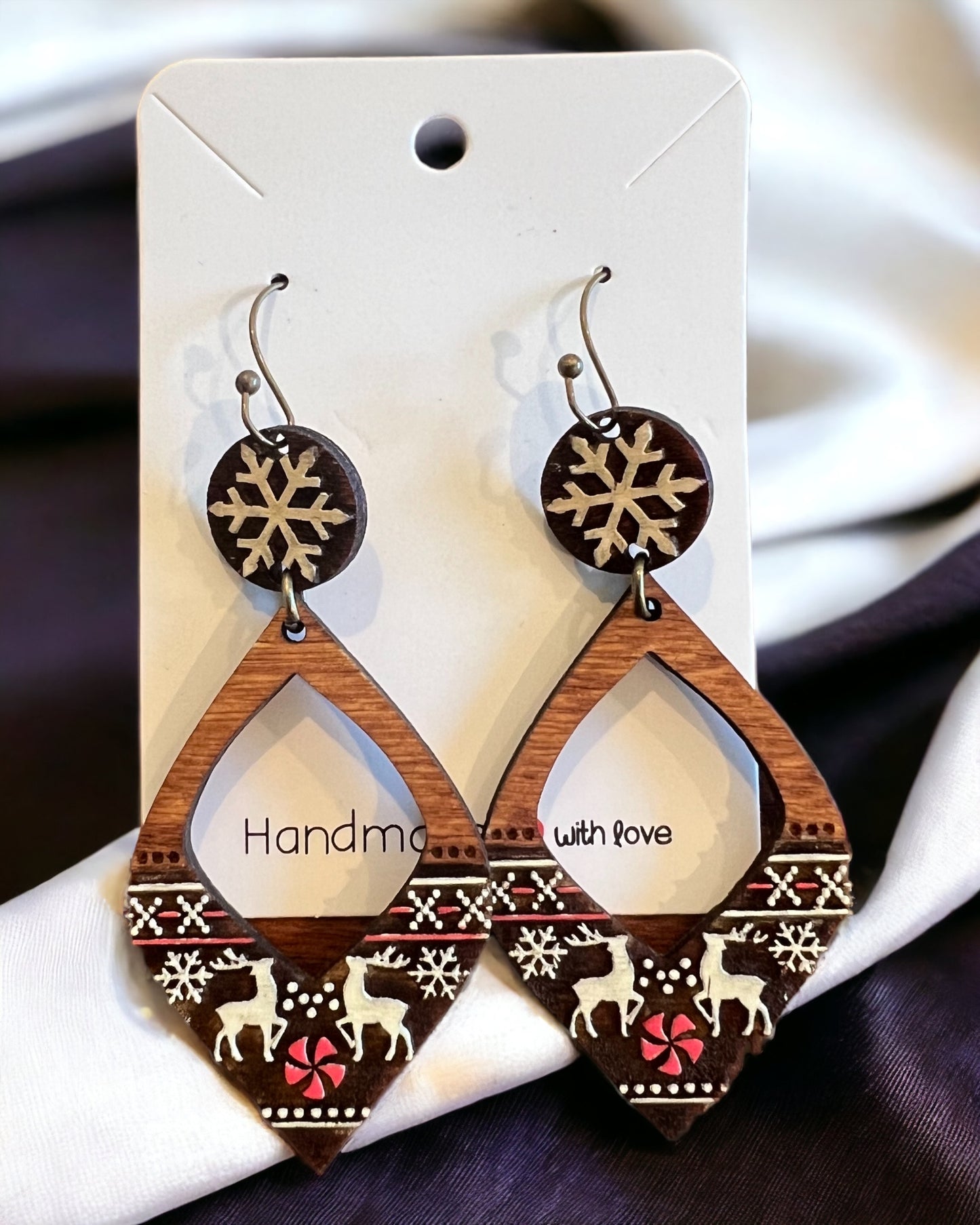 Christmas Sweater Dangles - Hand painted