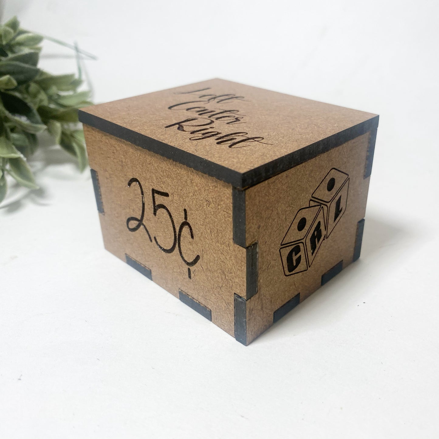Left Center Right Quarter/Chip Box - Dice Game - LCR