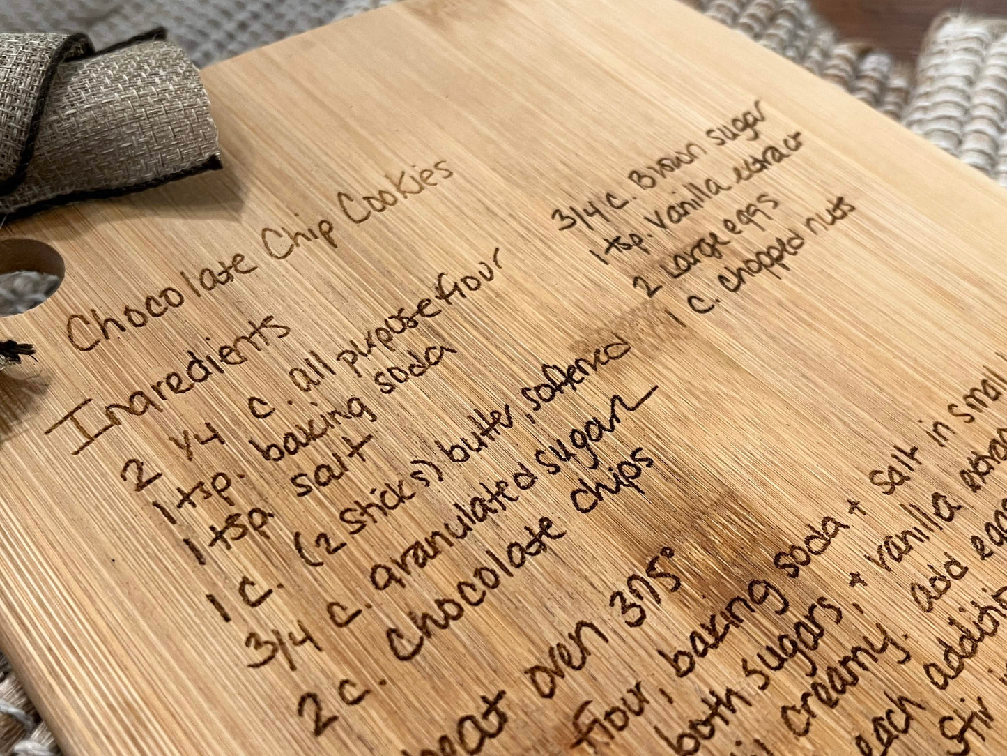 Personalized Recipe Cutting Board - Recipe Engraved - Handwritten Gifts - Gift for Mom - Mothers Day Gift - Grandma's Recipe - Recipe Board