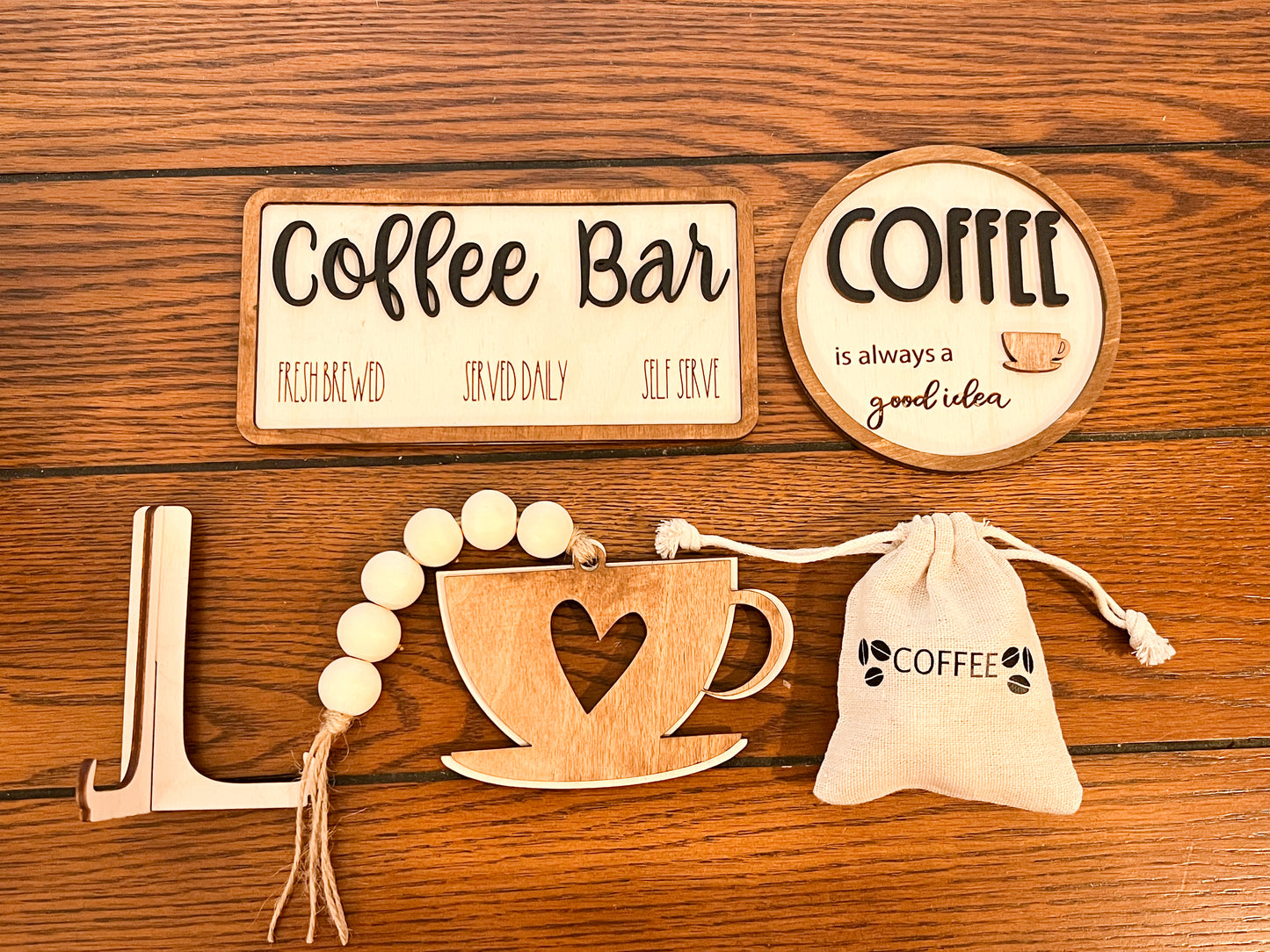 Coffee Bar Themed Tiered Tray Decor