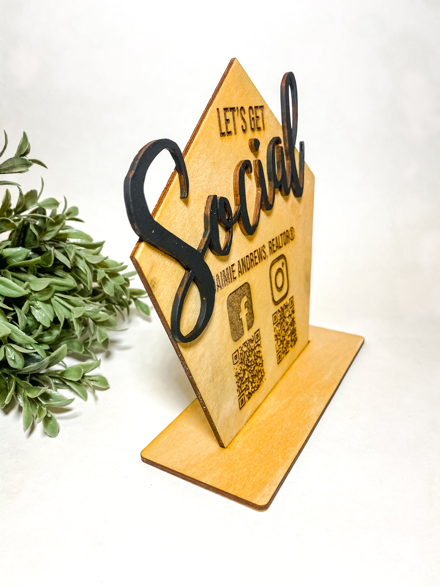 Let's Get Social Desk or Shelf Sign