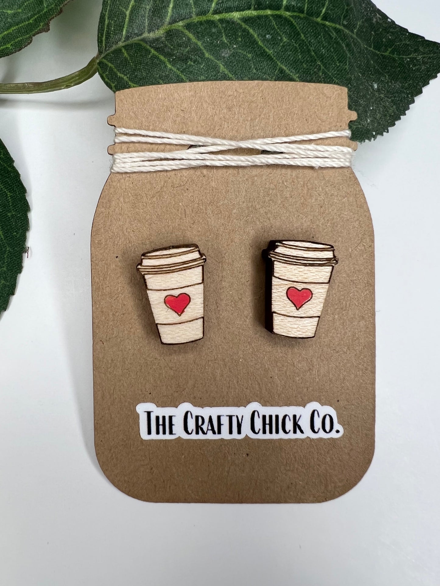 Handmade Coffee Earring Studs