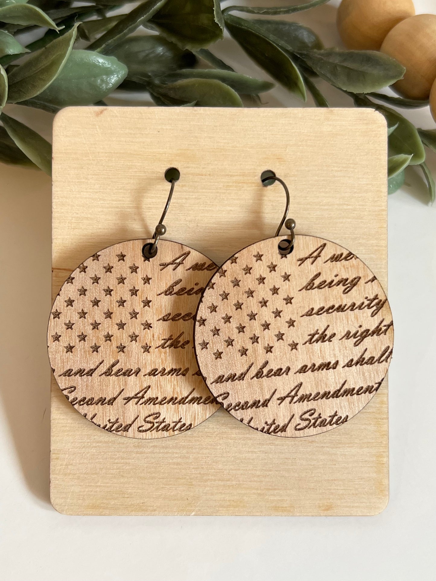 Second amendment earrings