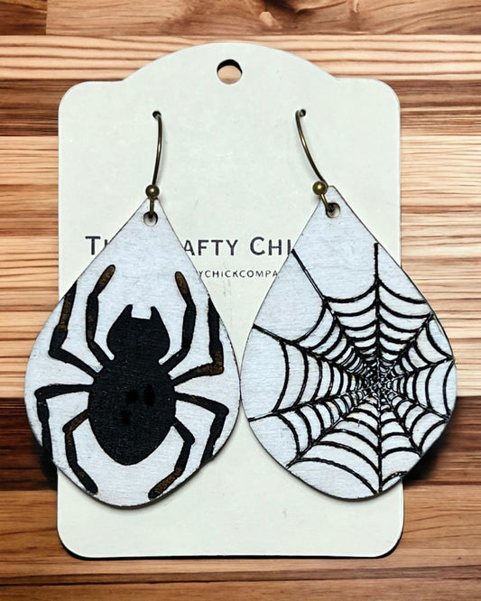 Spider and Web Halloween Earrings