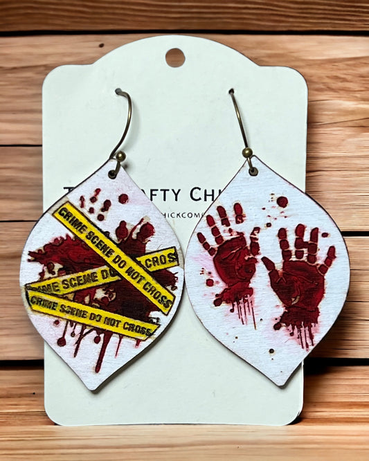 Crime Scene Halloween Earrings