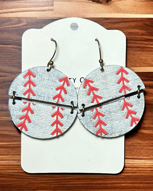 Baseball Split Earrings