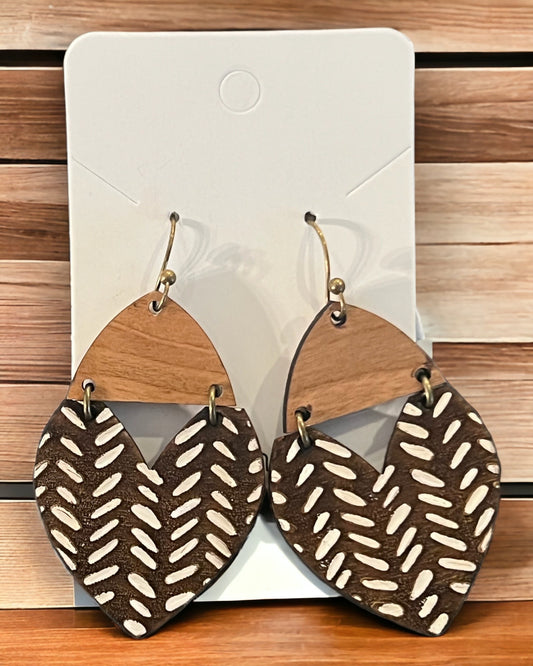 BOHO cherry wood dangles