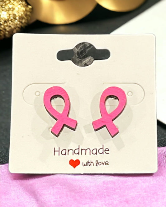 Pink Ribbon Earrings