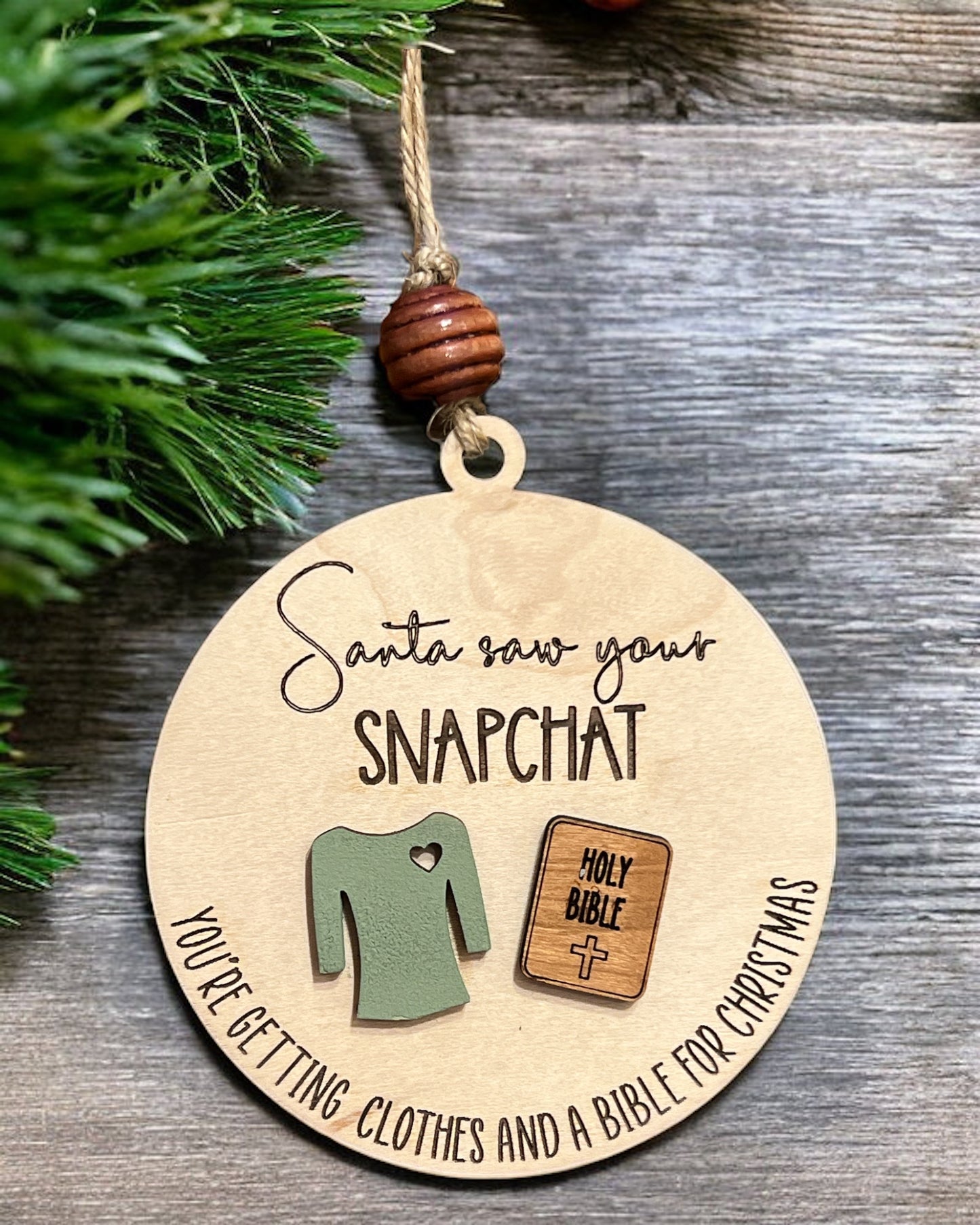 Santa Saw Your Snapchat Ornament