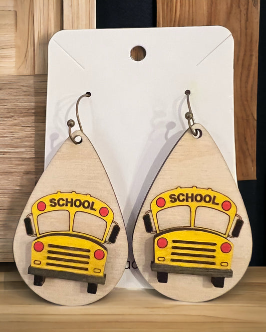 School Bus Dangle Earrings