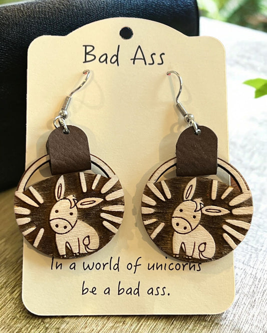 Bad Ass | Donkey Earrings | In a wold of unicorns, be a bad ass.