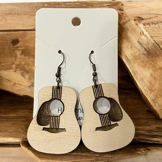 Acoustic guitar earrings