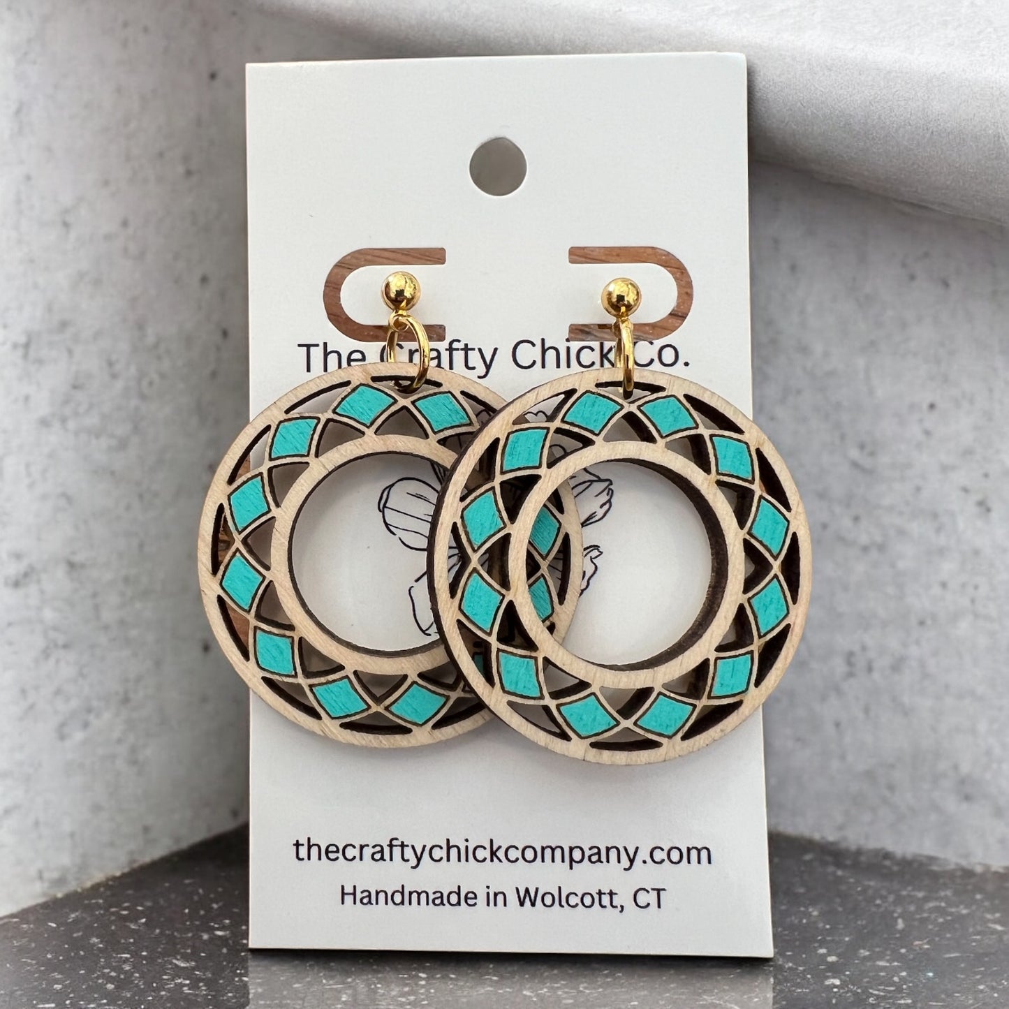 Turquoise medallion round dangles