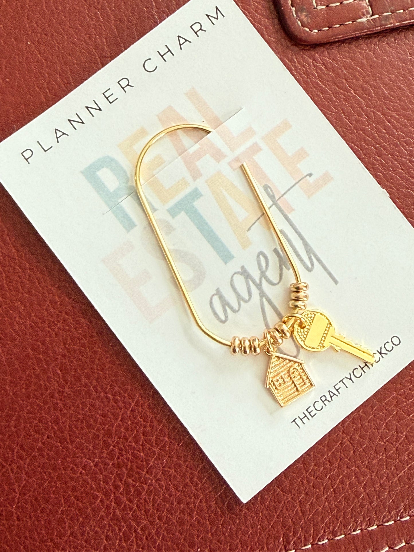 Real Estate Agent Gift | Jumbo Paper Clip Bookmark with Key Charm