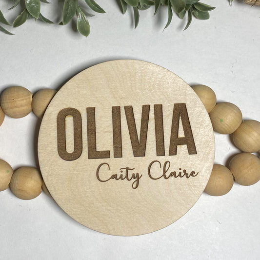 Wooden Birth Announcement