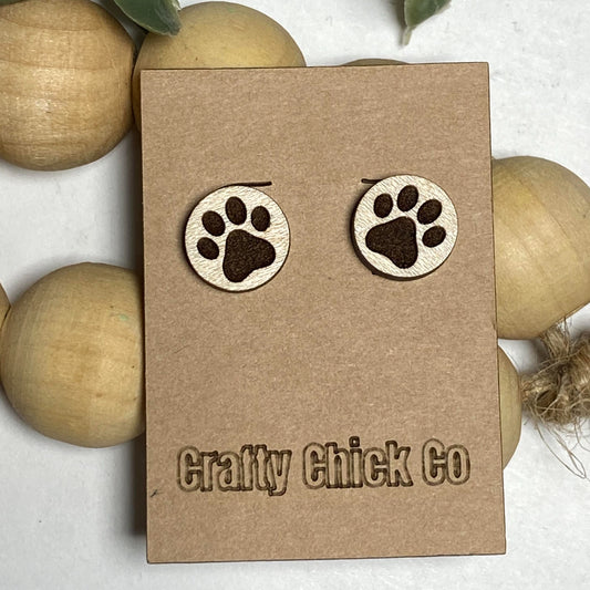 Puppy Paw Stud Earrings