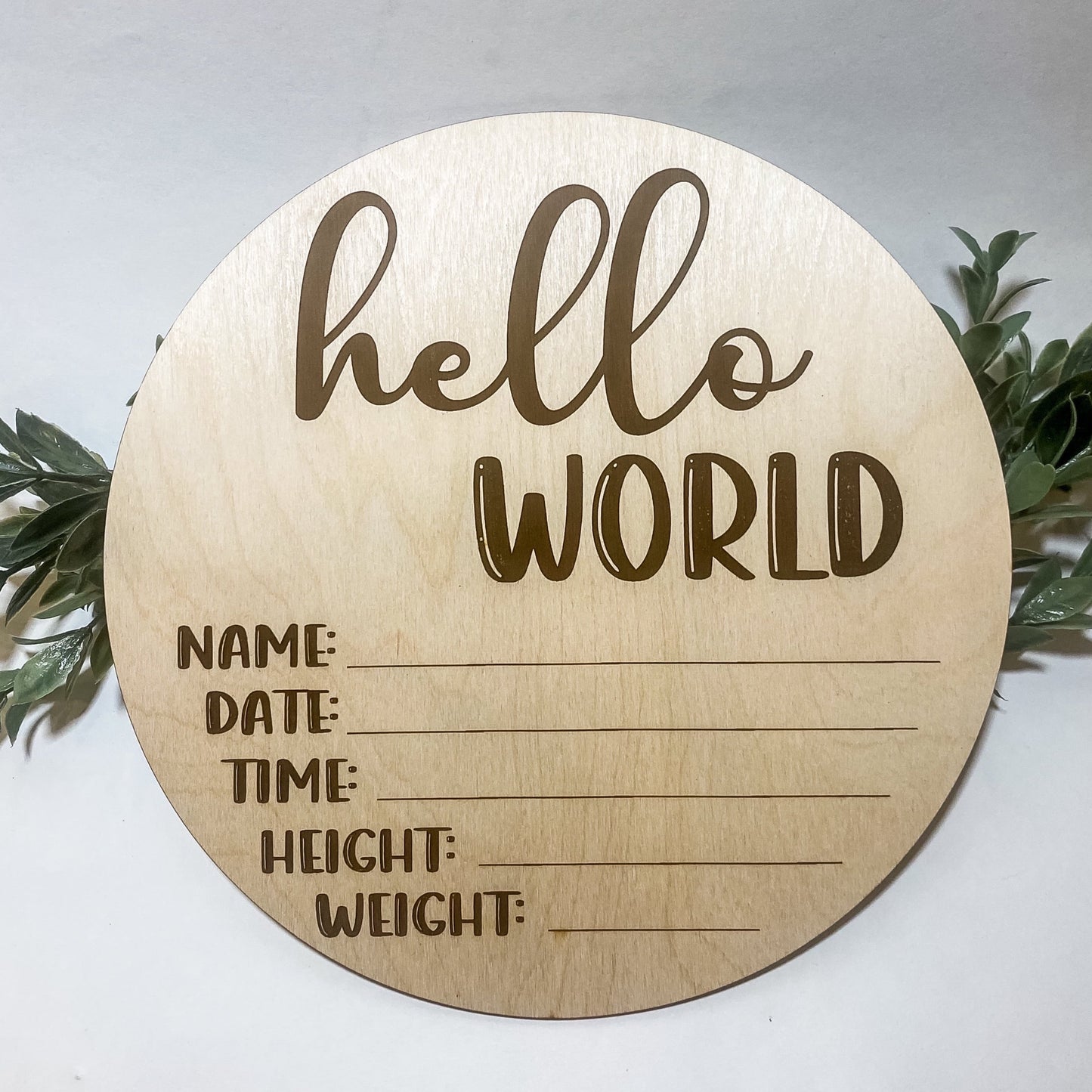 Birth Announcement, Nursery Sign, Hello World
