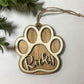 Puppy Paw Ornament - Personalized