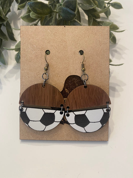 Soccer Split Circle Earrings