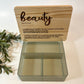 Beauty Organizer with 3 Compartments and Engraved Lid