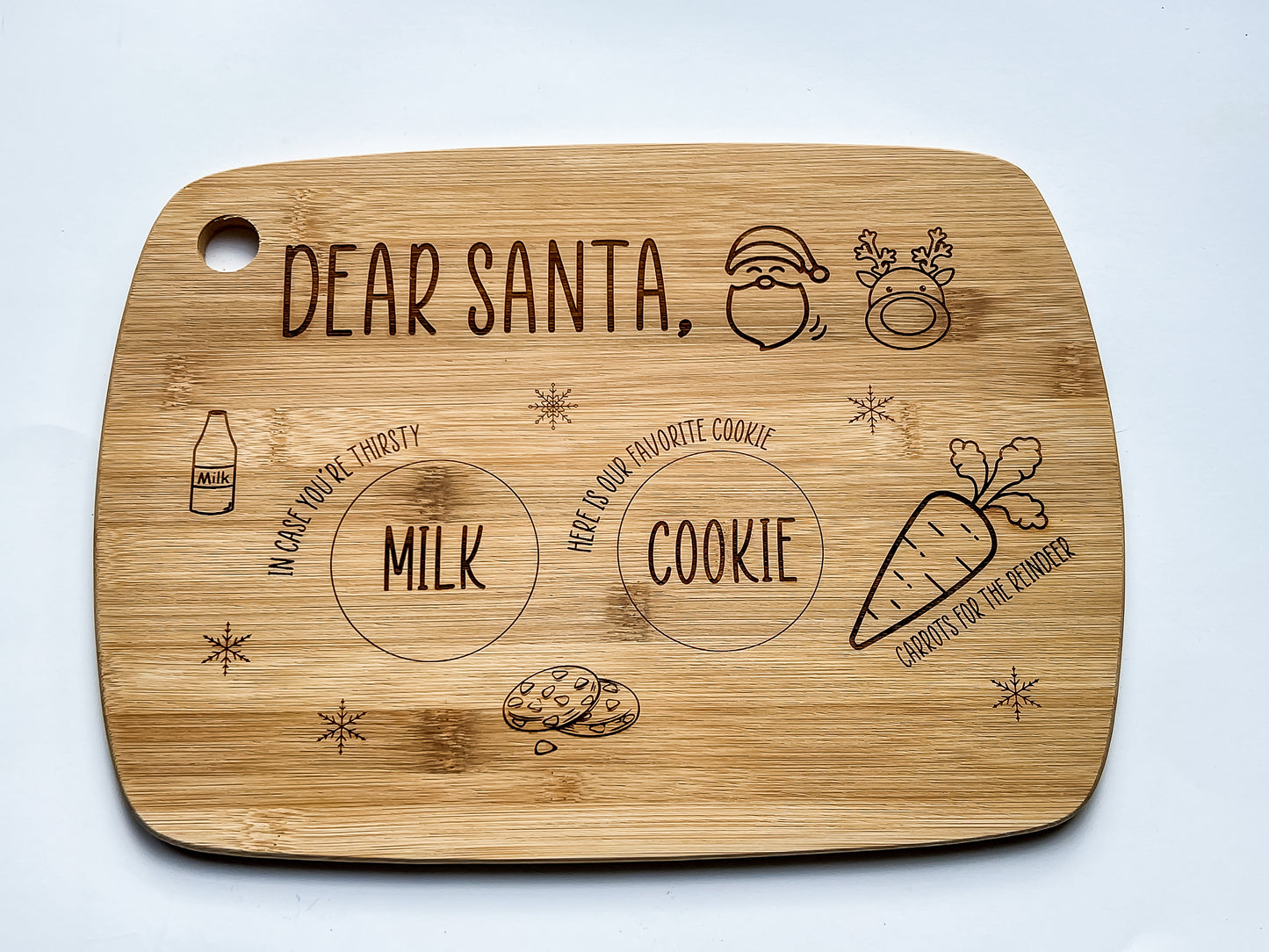 Santa Treat Board, Dear Santa Board, Chirstmas Eve Tradition, Personalized Christmas Tray, Kids Christmas Present, Christmas Eve Tray