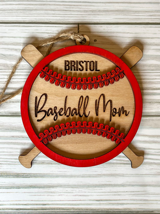 Baseball Mom Ornament - Personalized Town