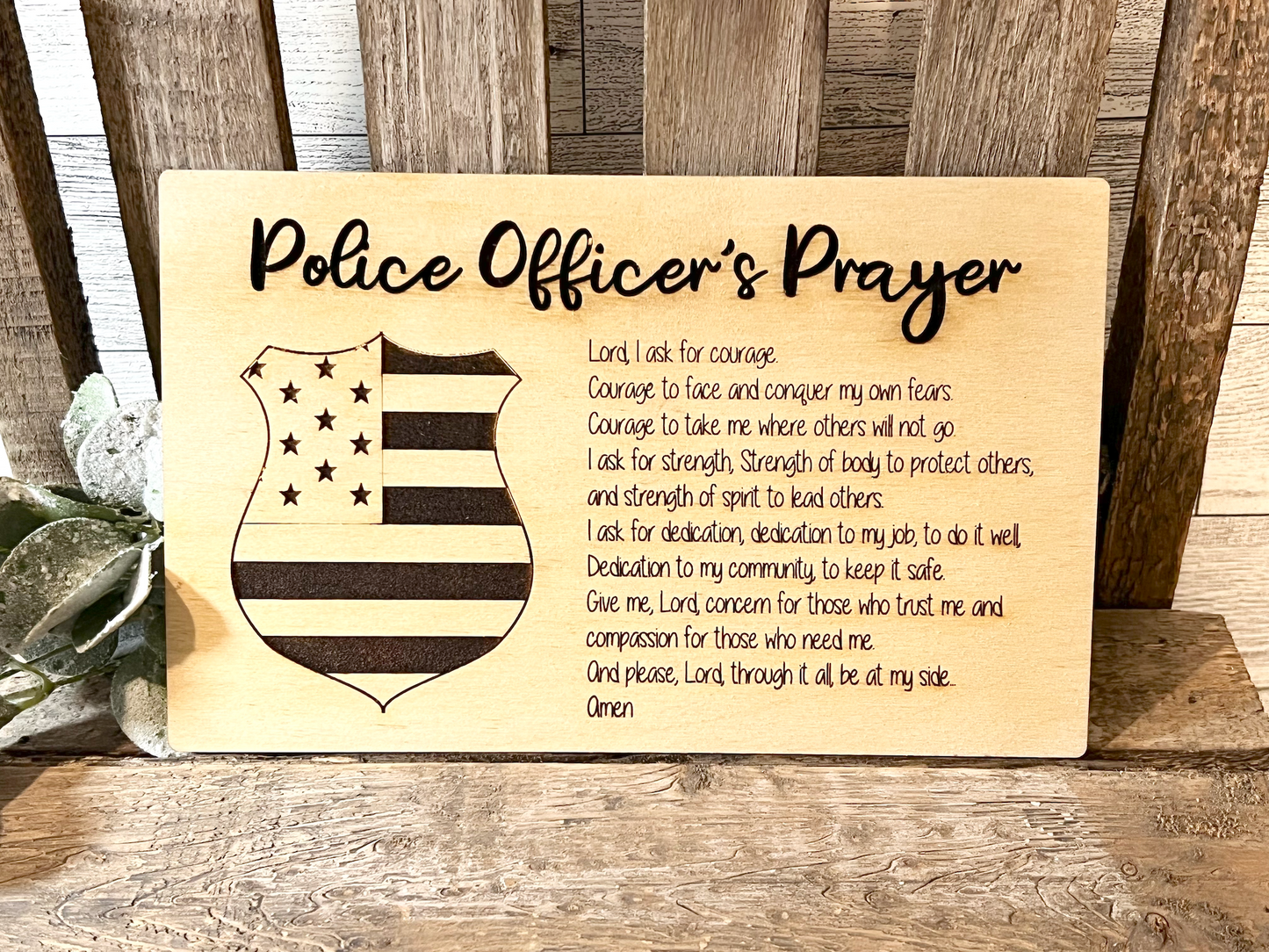 Police Officer's Prayer sign