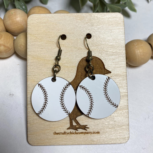 Baseball dangle earrings