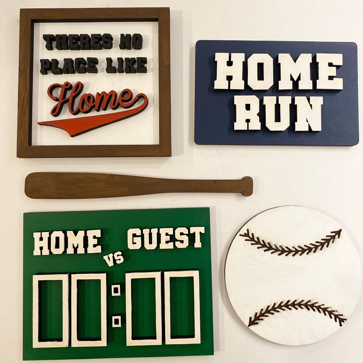 Baseball Themed Tiered Tray Decor