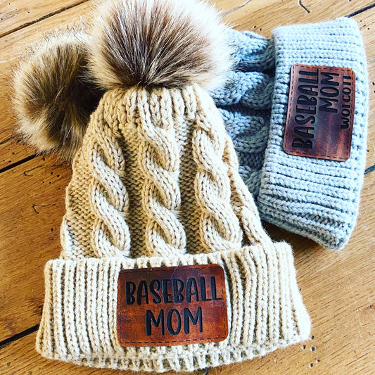 Baseball Mom - Personalized Beanie with Pom Pom